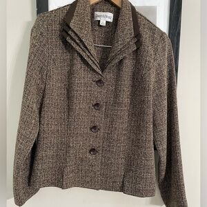 Danny& Nicole tweeted style brown suit jacket